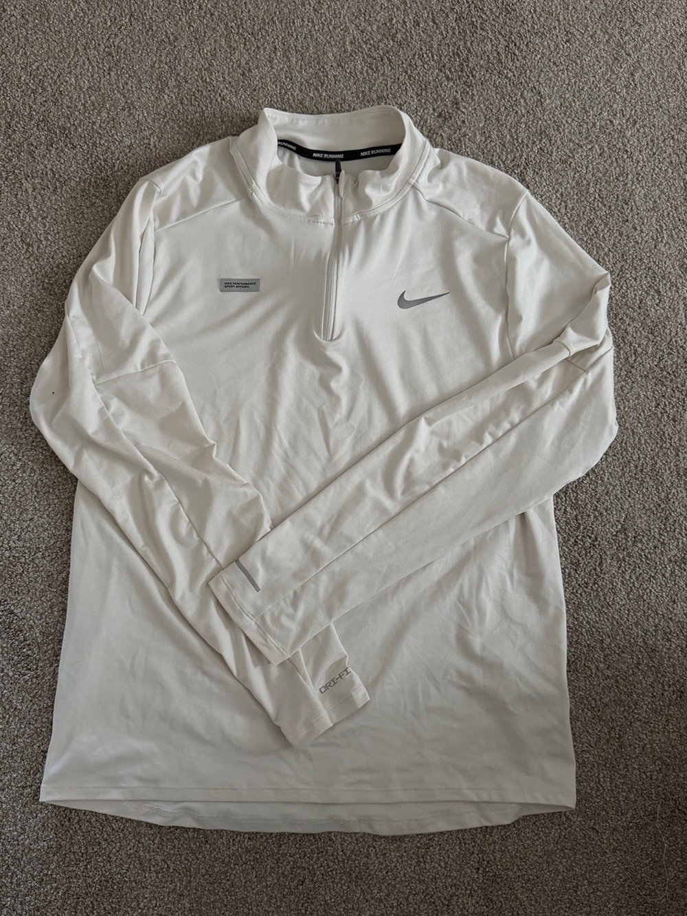 Nike Men’s White Quarter-Zip Long Sleeve Training Top